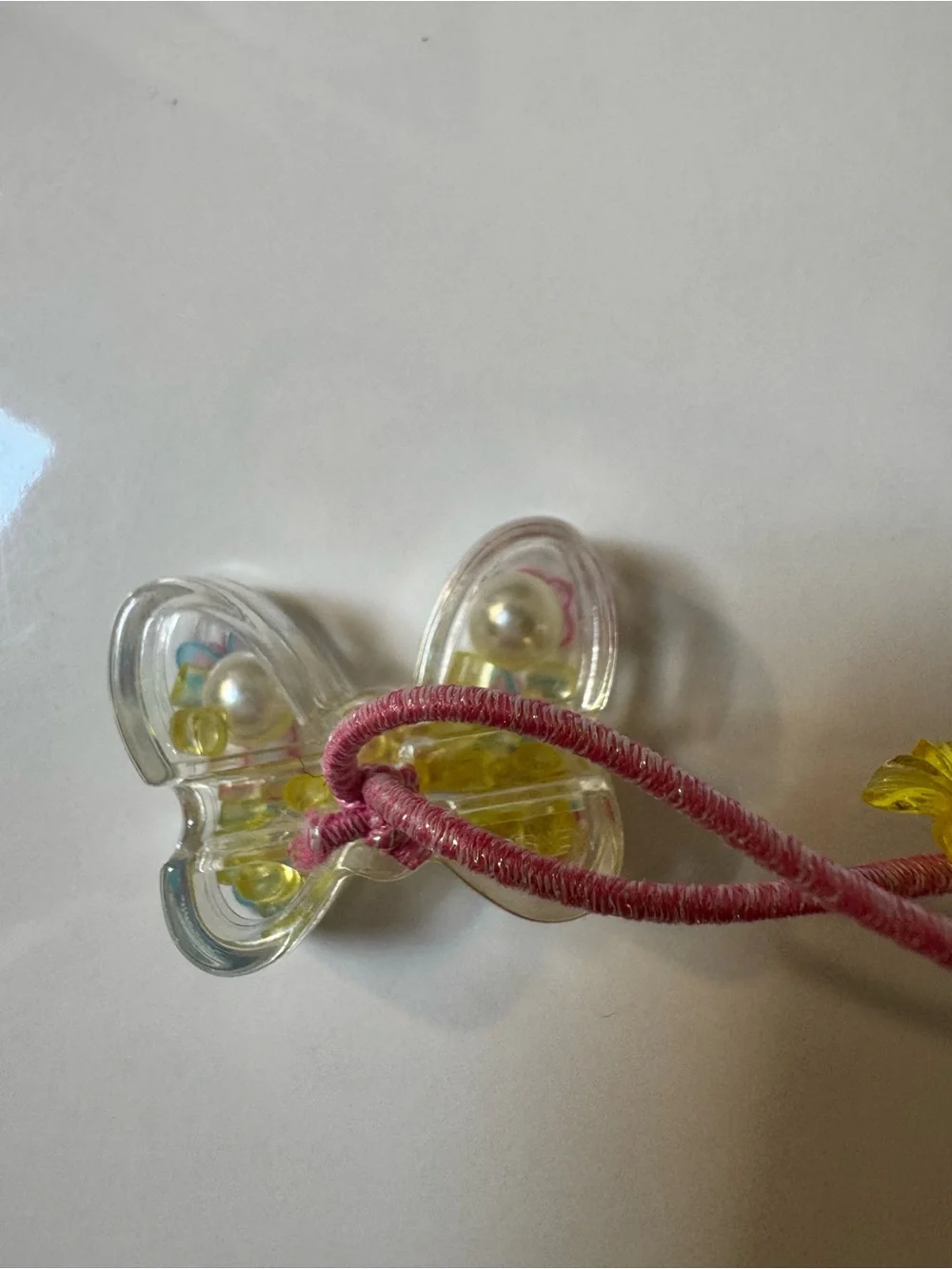 Tokyo DisneySea Ariel Pink Bow, Teal Heart & tinker bell Butterfly Hair Tie Set